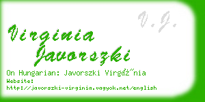 virginia javorszki business card